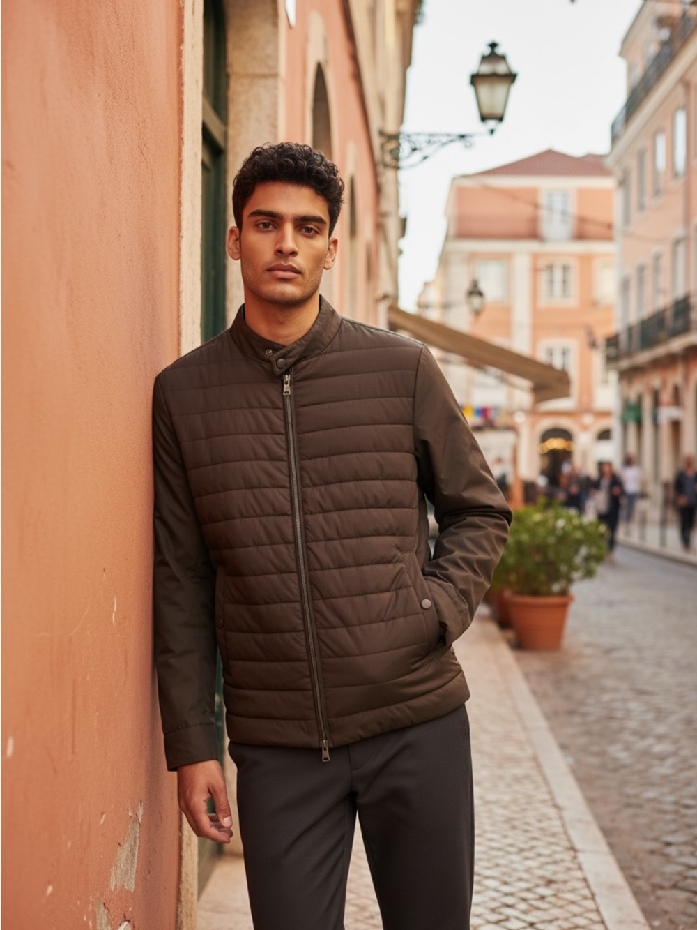 Herno Men's Dark Brown Quilted Puffer Jacket